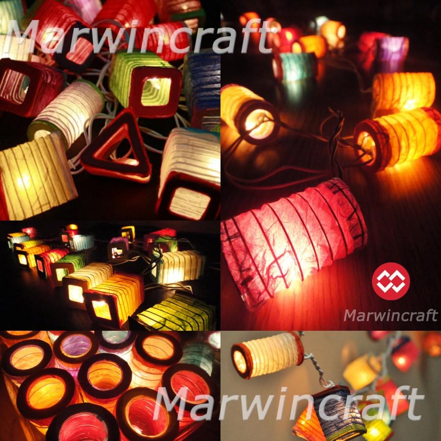 زفاف - Battery Powered LED 20 Asian Multi Color Chinese Paper Lantern Fairy String Lights Patio Party Wedding Gift Wall Hanging Home Decor Japenese