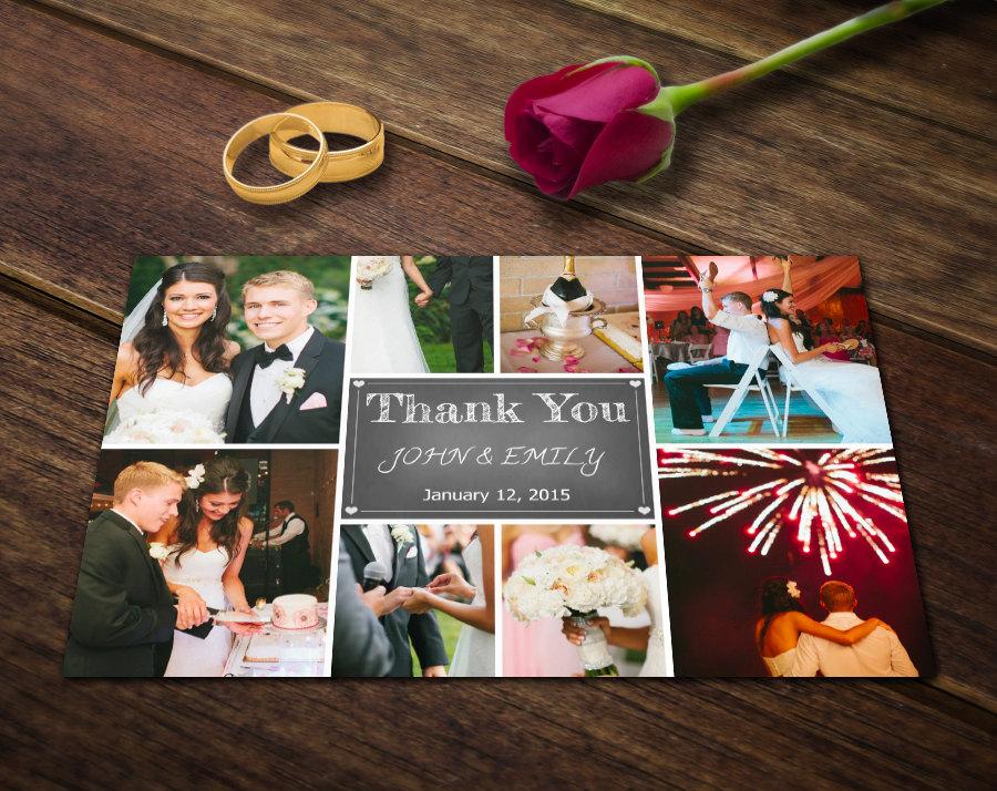 Wedding Thank You Card Template Photoshop Templates Photography 