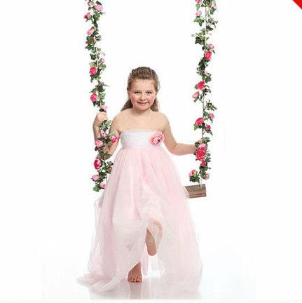 Wedding - Pink Toddler Dress, Ariel dress, Girl Dress, Tulle Girl Dress, Pink and White Dress, Fairy dress, Princess Tutu Dress