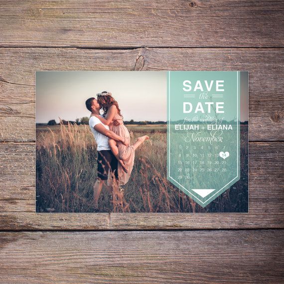 Свадьба - Modern Save The Date Postcard, Save-the-Date Card Photo, Postcard, Calendar Destination Wedding, DIY Printable, Digital File - Karson Khole