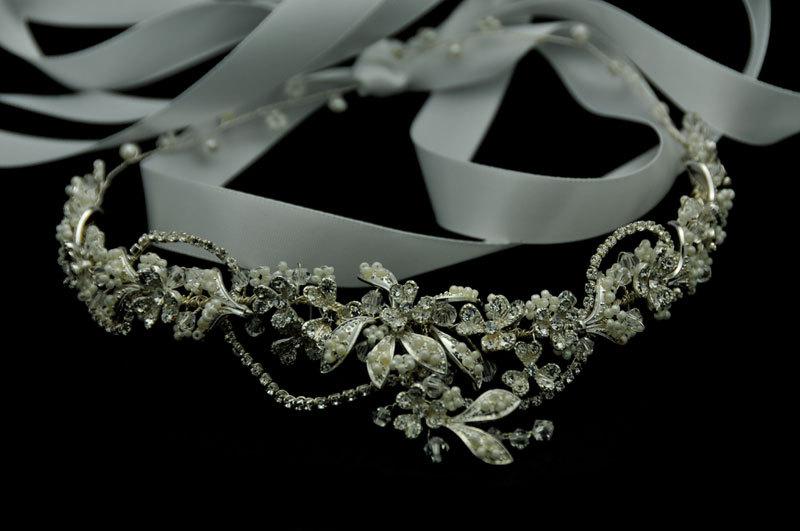 Wedding - Bridal Hair Vine - Crystal hair vine, halo