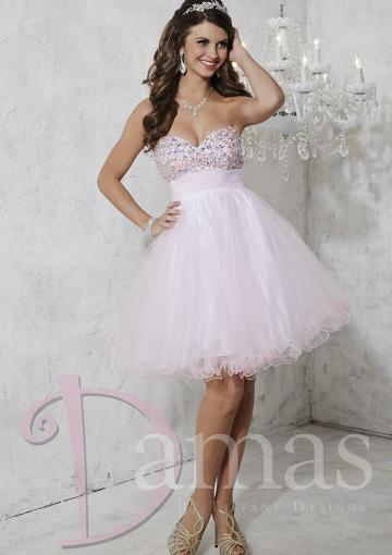 Mariage - Crystals Tulle Lace Up Sleeveless A-line Short Length Sweetheart Pink