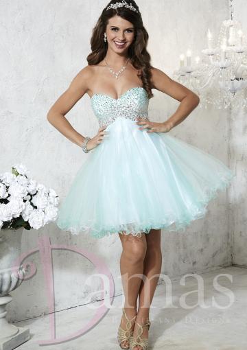 Wedding - Mint Tulle Lace Up Sleeveless A-line Beads Short Length Sweetheart