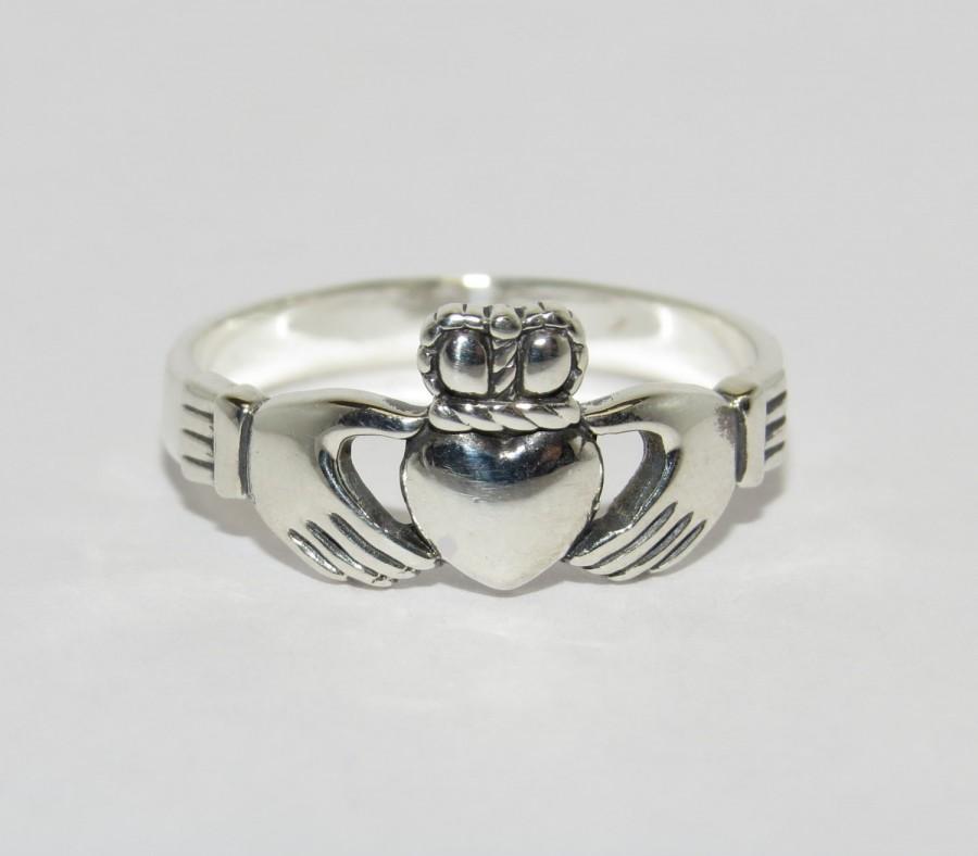 Mariage - Claddagh ring, Sterling Silver Claddagh Ring, Silver Claddagh,  Silver Heart Ring, Girlfriend, Best Friend, Friendship charm, Unisex ring
