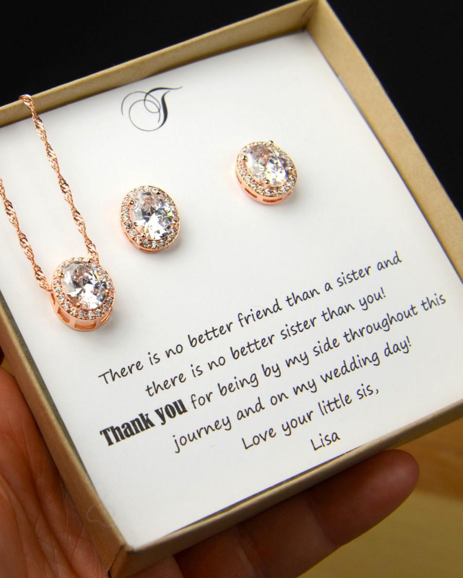 Hochzeit - Crystal Wedding earrings Necklace, studs earrings, Crystal Bridal Earrings,  Wedding Jewelry, Rose Gold, Bridal Jewelry, Crystal Earrings