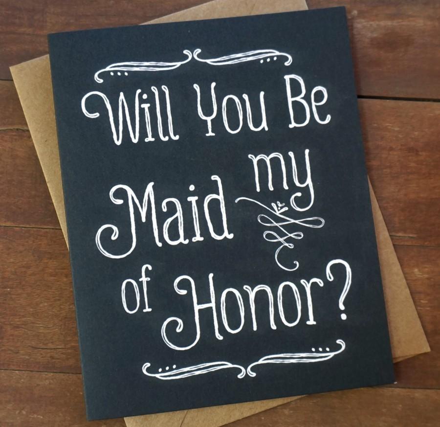 Hochzeit - Will You Be My Maid of Honor Card Asking Maid of Honor Proposal Bridal Party Cards Pop the Question Bridesmaid Matron of Honor Elegant Cute