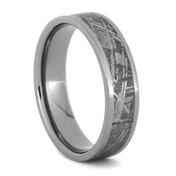 Hochzeit - Meteorite Ring, Meteorite Wedding Band, Titanium Ring, Mens Meteorite Ring, Meteorite Jewelry, Meteorite Engagement Ring