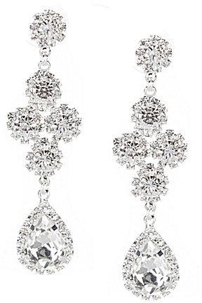 Wedding - Cezanne Clover Rhinestone Chandelier Earrings