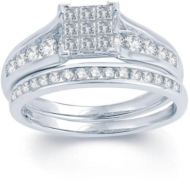 زفاف - MODERN BRIDE 1 CT. T.W. Diamond 10K White Gold Engagement Ring