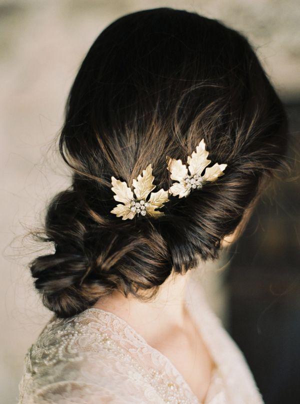 Свадьба - Maple Leaf Rhinestone Hairpins