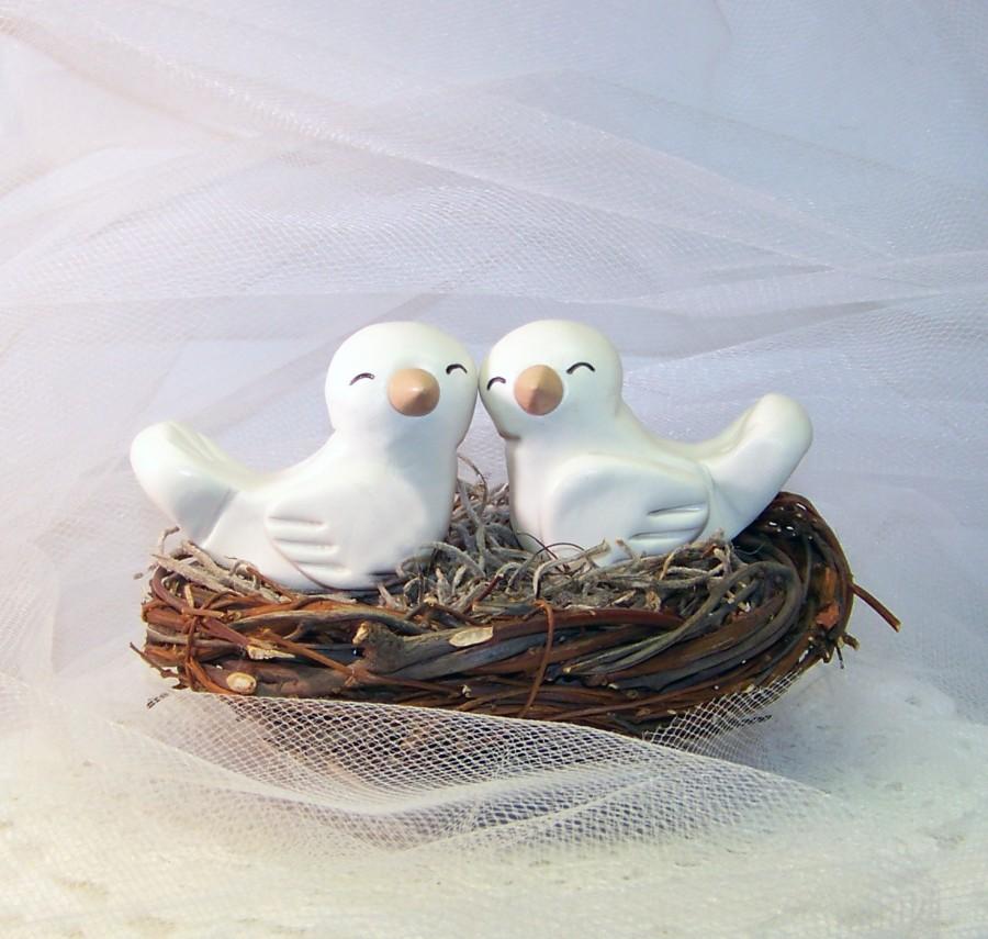 Mariage - Bird Wedding Cake Topper LoveBirds - Cute Wedding Decor - Choice of Colors