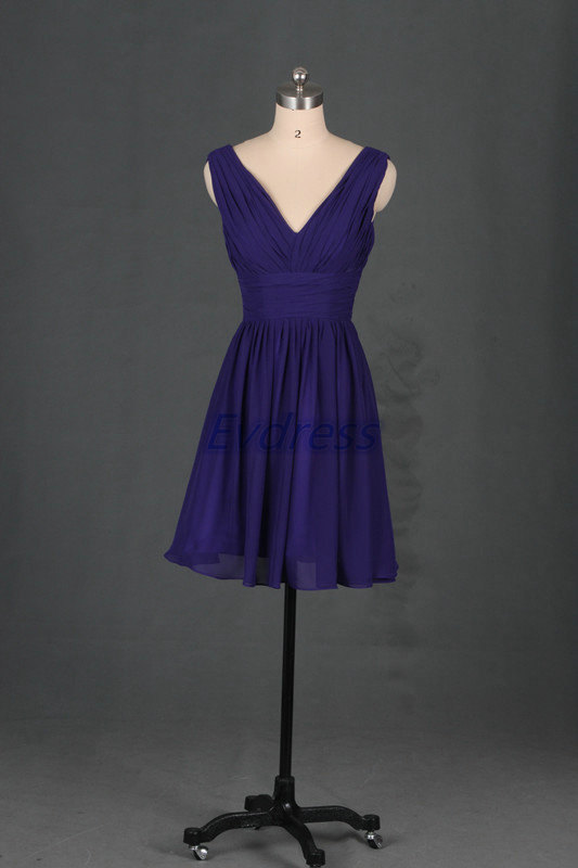 Mariage - Cheap short bridesmaid gowns,2016 chiffon bridesmaid dresses,purple bridesmaid dress in stock.