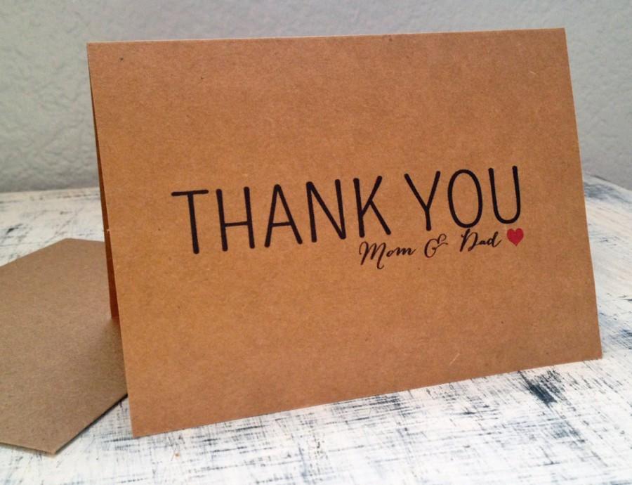 Wedding - Parents thank you card - personalized thank you card with wedding date