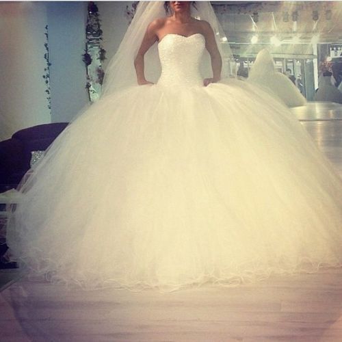 زفاف - New White/Ivory Wedding Dress Bridal Ball Gown Custom Size 4 6 8 10 12 14 16 18+
