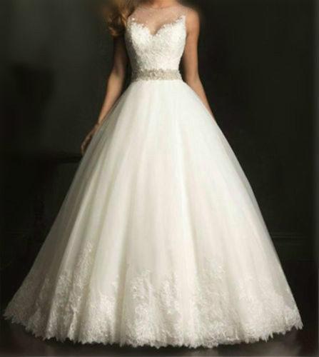 Свадьба - New White/Ivory Lace Bridal Gown Wedding Dress Custom Size 4 6 8 10 12 14 16 18+