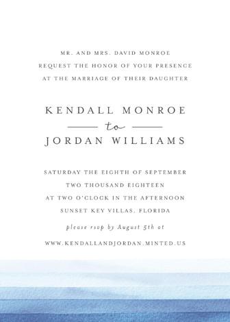 Wedding - Watercolour Stripe - Customizable Wedding Invitations in Blue by Bethan.