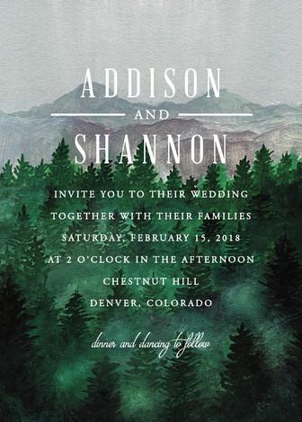 Wedding - Adventure Awaits - Customizable Wedding Invitations in Blue, Gray or Green by Elly.