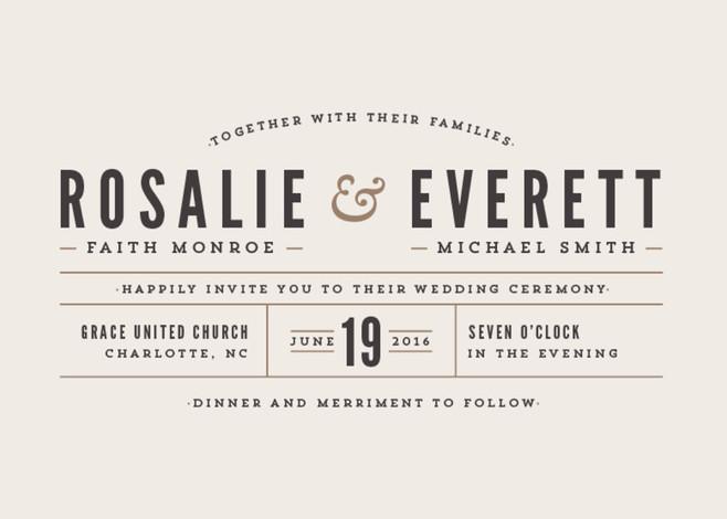 Mariage - Classic Type - Customizable Wedding Invitations in Brown by Pistols.