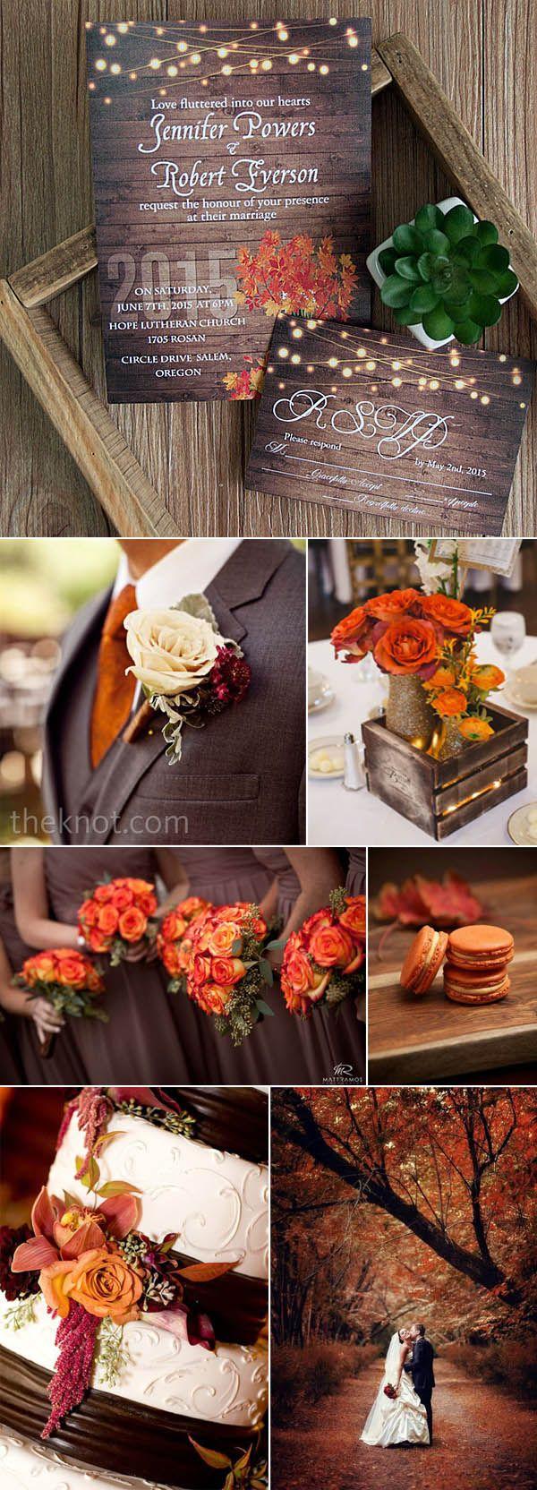 Mariage - Ten Beautiful Fall Wedding Invitations To Match Your Wedding Colors