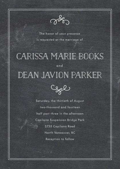 Wedding - Vintage Chalkboard wedding invitations