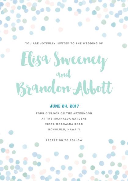 زفاف - Watercolor Confetti wedding invitations