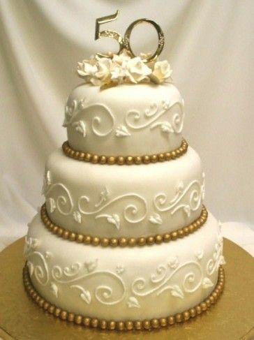 Hochzeit - Photo Gallery - 50 Golden Years Anniversary Cake