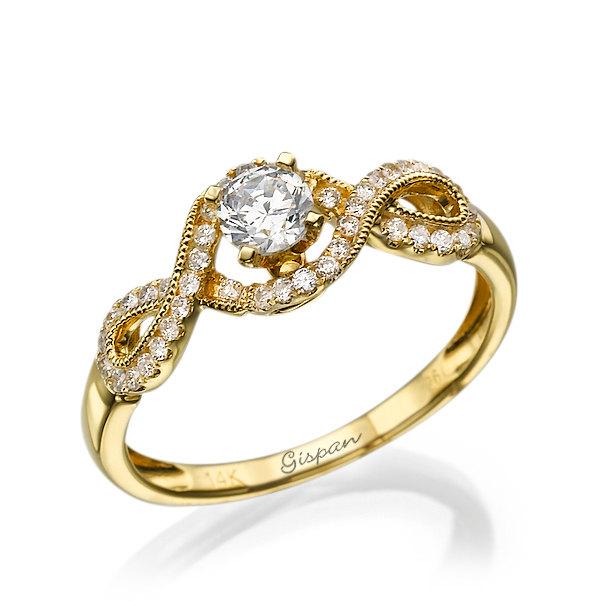 Hochzeit - Infinity Engagement Ring, Infinity Ring, Wedding Ring, Diamond Ring, Art Deco engagement ring, Band ring, Knot Ring, Infinity Band, 14K Ring