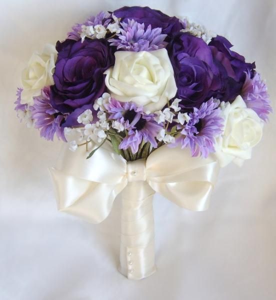 Hochzeit - Zarah - Purple, Lilac & Ivory Wedding Bouquet