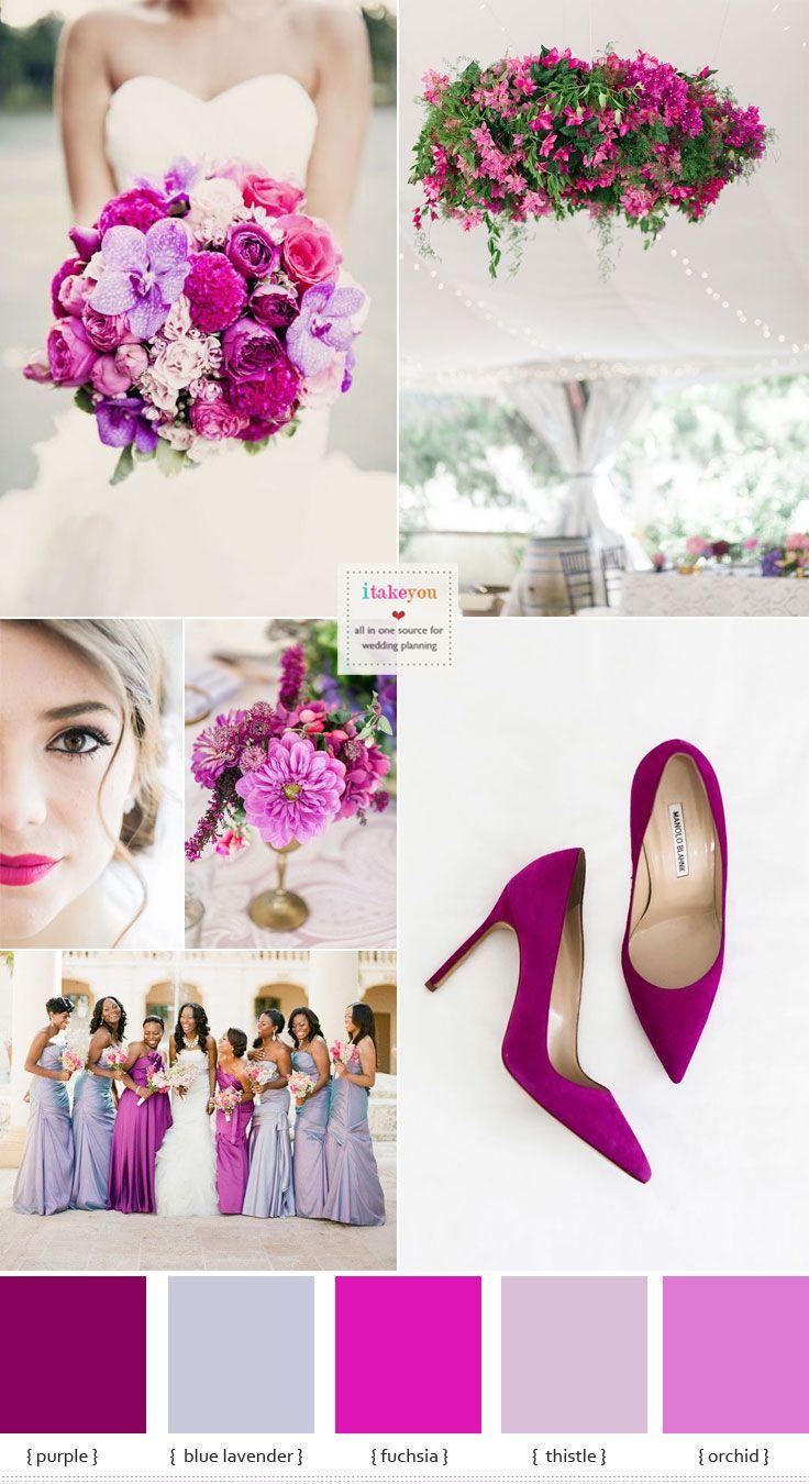 زفاف - Shades Of Purple And Fuchsia Wedding Colour Theme