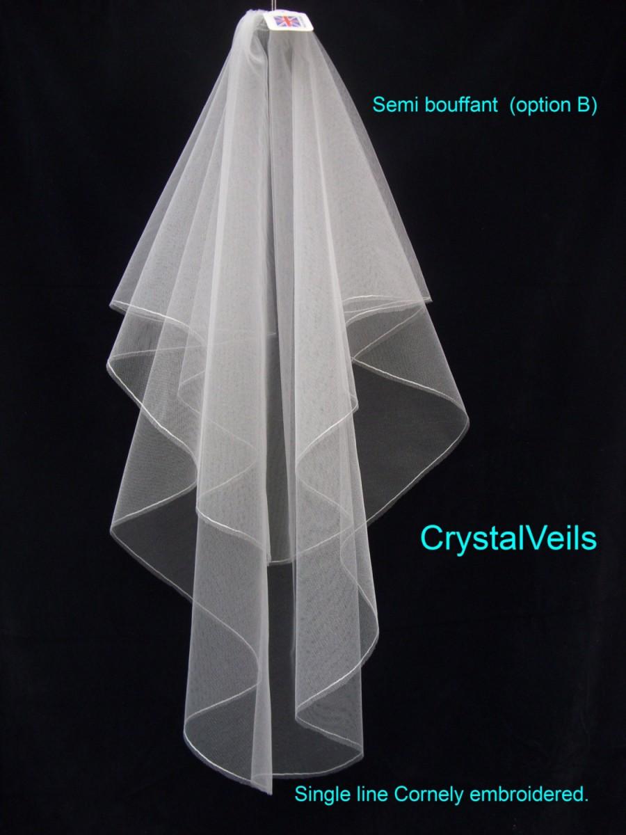 زفاف - 2 tier wedding veil - single line edge - simple & elegant!