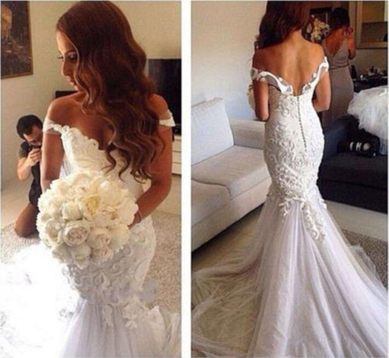 Mariage - New Mermaid White/ivory Wedding dress Bridal Gown custom size 4 6-8-10-12-14-16+