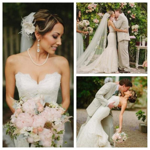 Hochzeit - White Ivory Lace Mermaid Bridal Gown Wedding Dress Custom Size 4 6 8 10 12 14 16