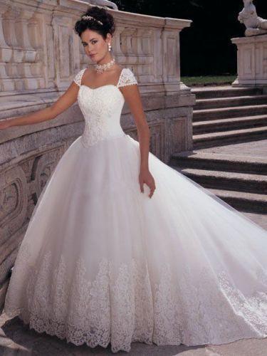 Wedding - New Lace WhiteIvory Wedding Dress Bridal Gown Custom Size colour