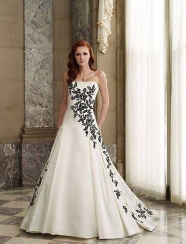 Wedding - black and white Wedding Dress Bridal Gown Custom -Size /colour