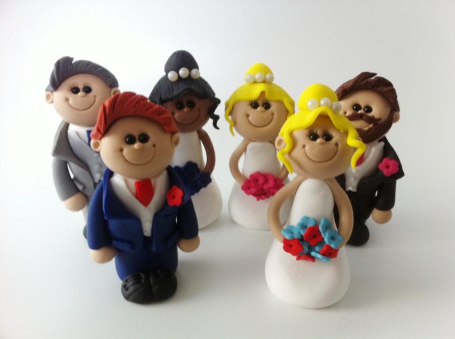Hochzeit - Personalised Wedding Cake Topper Bride and Groom/Same Sex Couple