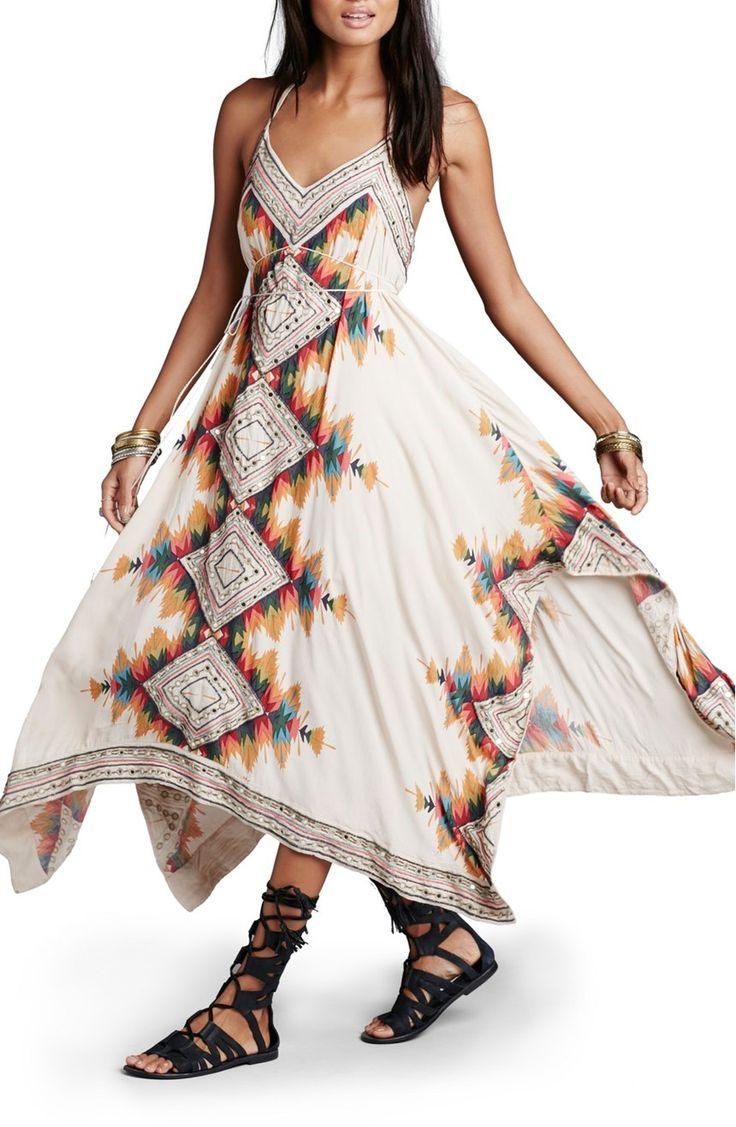 زفاف - Free People 'Ibiza' Embellished Halter Maxi Dress 