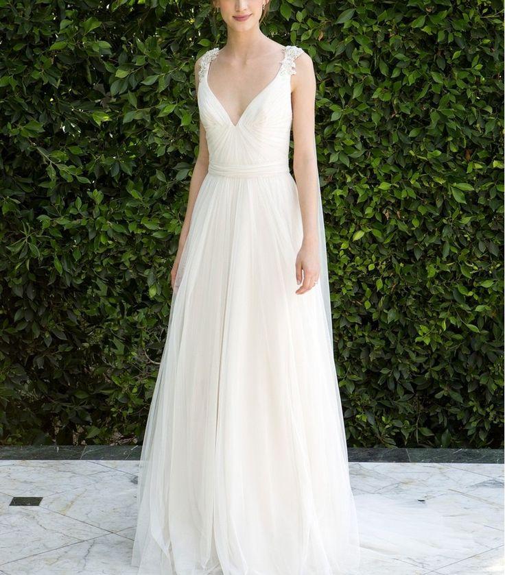 Mariage - BLISS Monique Lhuillier Beaded Soft Tulle Dress with Tails (In Stores Only) 