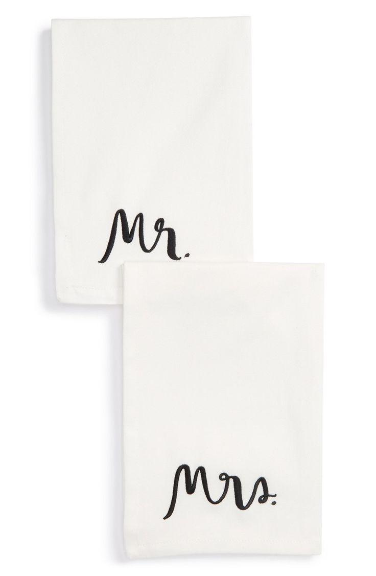 Hochzeit - kate spade new york 'mr. & mrs.' cotton napkins (Set of 2) 