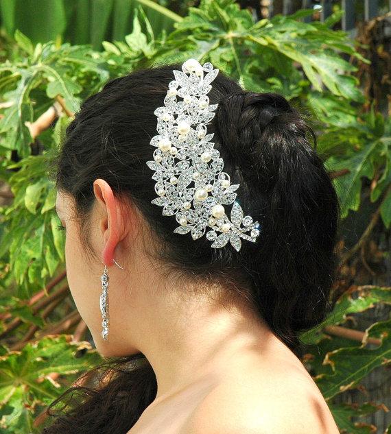 Свадьба - Wedding Hair Comb, Pearl Hair Comb, Bridal Hair Comb, Swarovski Hair Comb, Wedding Headpiece, Hair Accessories, Bridal Headpiece