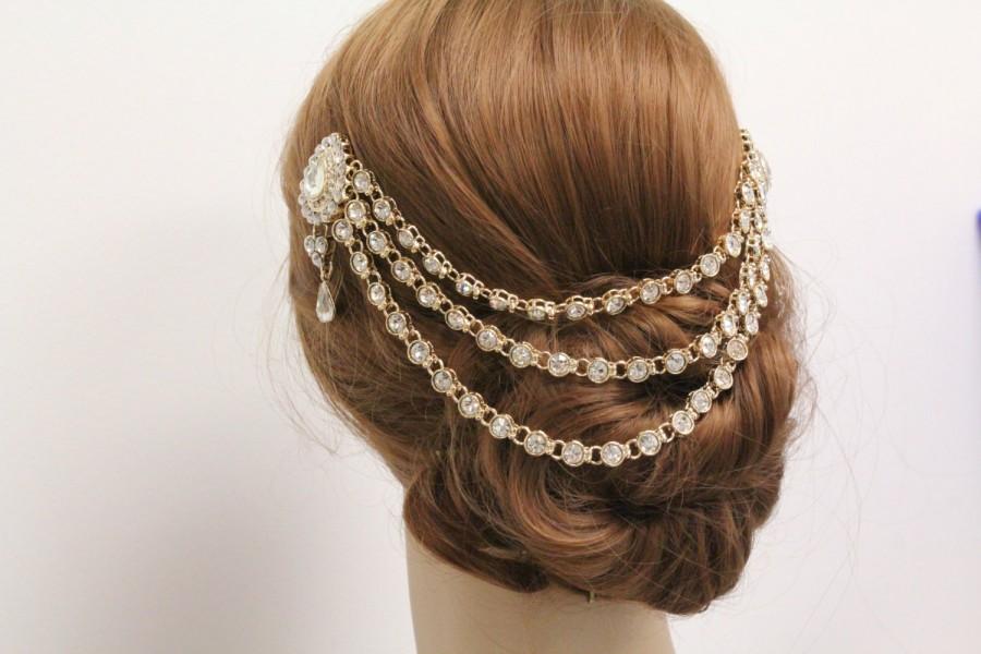 زفاف - Wedding hair chain gold wedding hair vine wedding hair band wedding headband wedding hair jewelry wedding hair accessories bridal hair chain