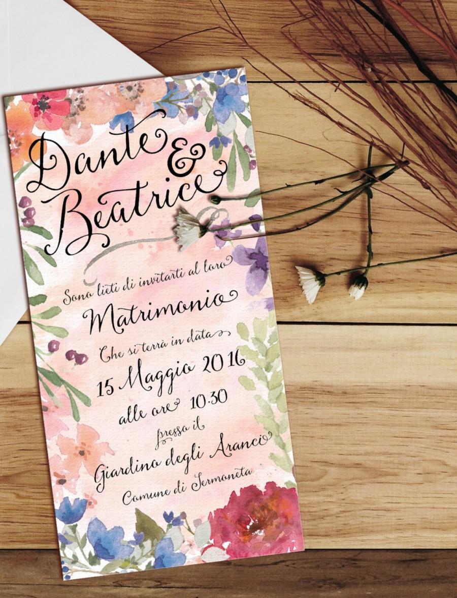 Wedding - Wedding card "Flower Garden"-style floral custom invitation, country, spring wedding