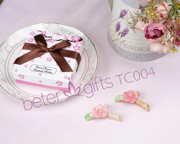 زفاف - Beter Gifts®	Cherry Blossom Chopsticks Holders Chinese Wedding Favors