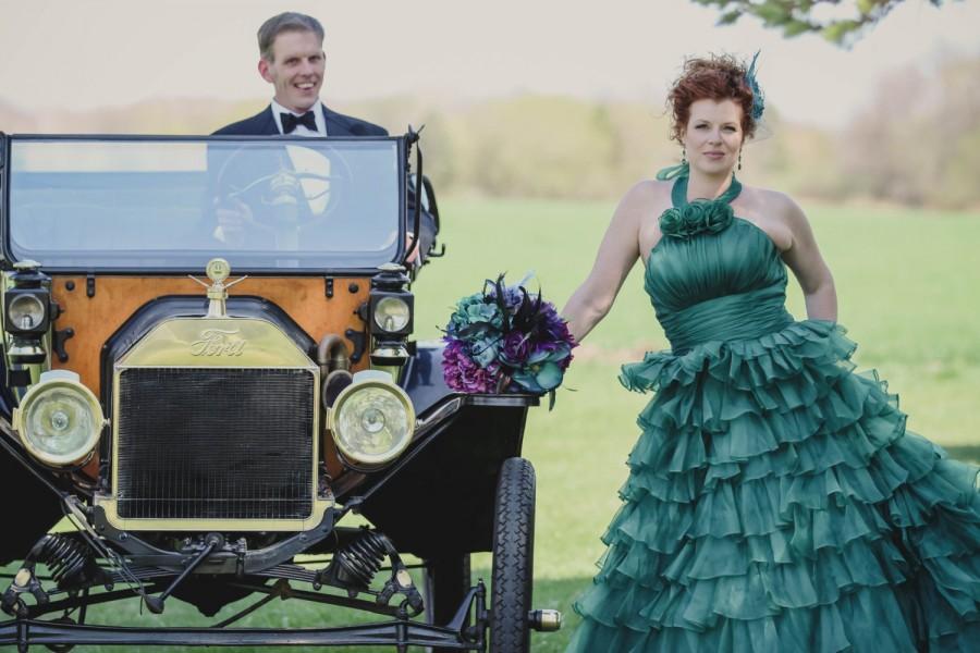 Mariage - Sensational Green Wedding Dress Custom Made Wedding Dress