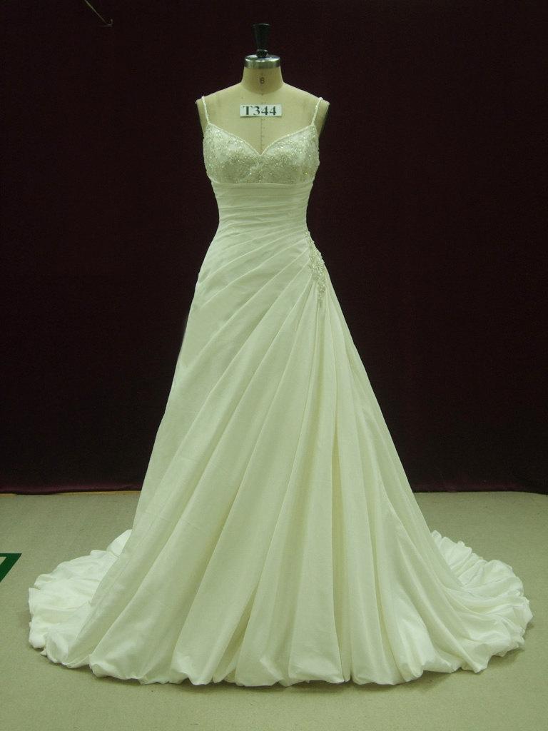 زفاف - Fabulous Slimming Wedding Dress with Straps and Pleated Waist Custom Made to Your Measurements