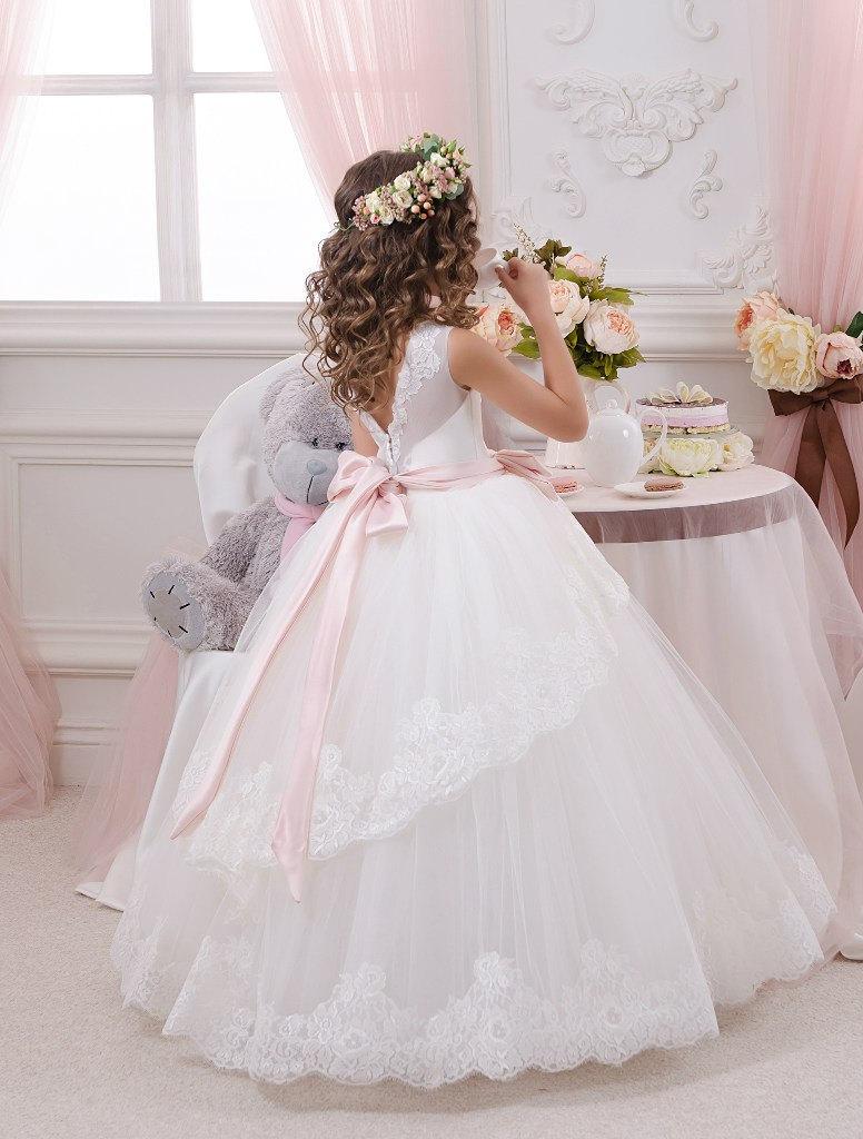 Wedding - Ivory Flower Girl Dress, Tulle Flower Girl Dress, Toddler Flower Girl Dress, Baby Flower Girl Dress, Cream Flower Girl Dress