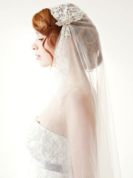 زفاف - Wedding Veil, Juliet Cap Bridal Veil, Bridal Veil With French Beaded Chantilly Lace, Lace Juliet Cap Veil - Touch Of Love - Made To Order