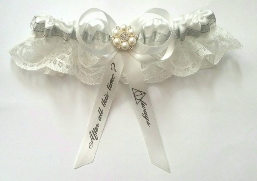 Mariage - Harry Potter Always/Deathly Hallows Themed Wedding Satin/Satin and Lace/Garter Set