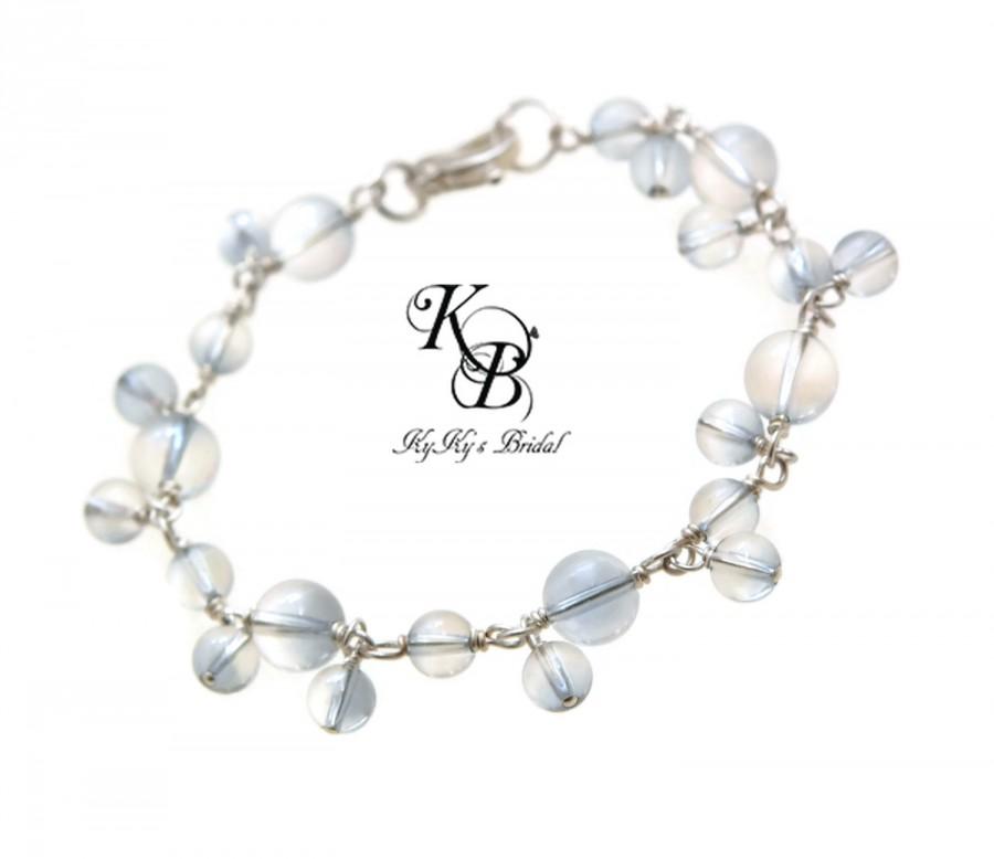 زفاف - Something Blue Bracelet, Crystal Bridal Bracelet, Blue Bracelet, Bridal Shower Gift, Sterling Silver Bracelet, Crystal Bridal Jewelry