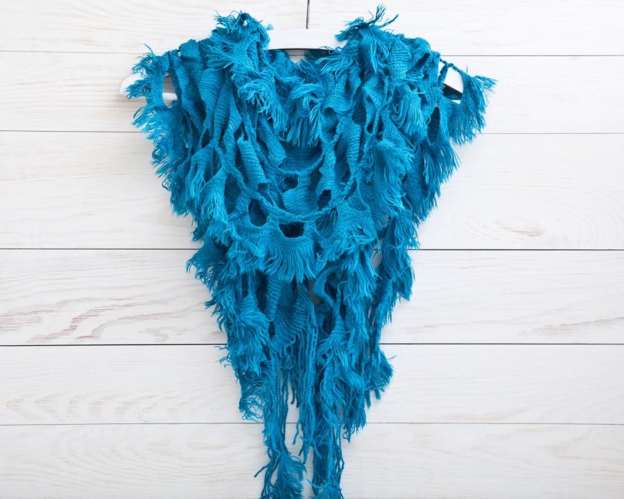 Mariage - Beautiful Blue Lace Scarf, Summer scarves, Mother's Day Gifts, Gift Ideas For Her (005)