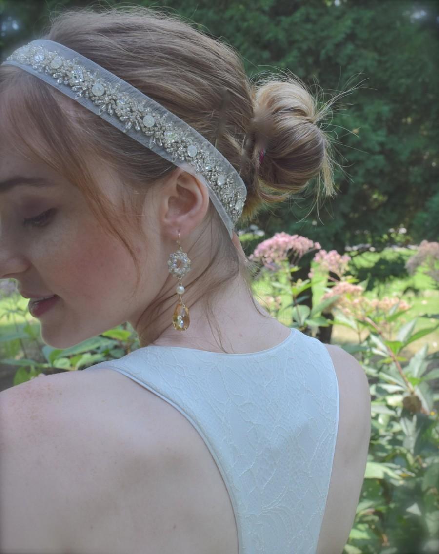Wedding - Winter Wedding, Frozen, Swarovski Crystal Headpiece, Crystal Headband, Wedding Crown, Bridal Headband-ALICIA